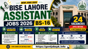 BISE Lahore Assistant Jobs 2026