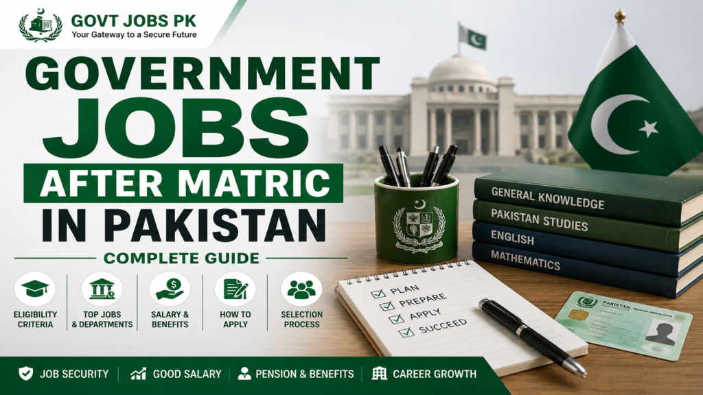 government jobs after matric in pakistan