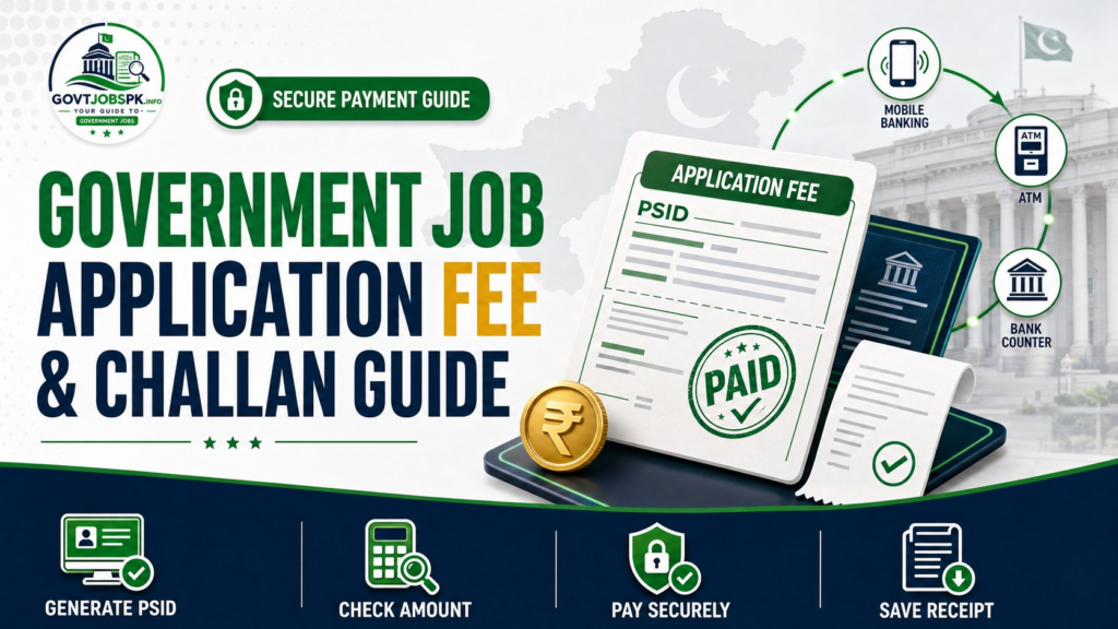 Government Job Application Fee in Pakistan and Challan Guide