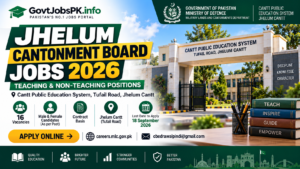 Jhelum Cantonment Board Jobs 2026
