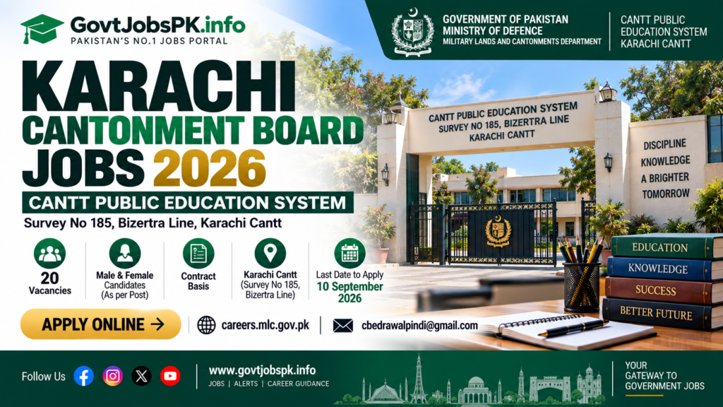 Karachi Cantonment Board Jobs 2026