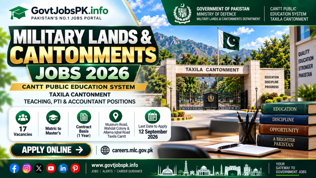 Military Lands & Cantonments Jobs 2026