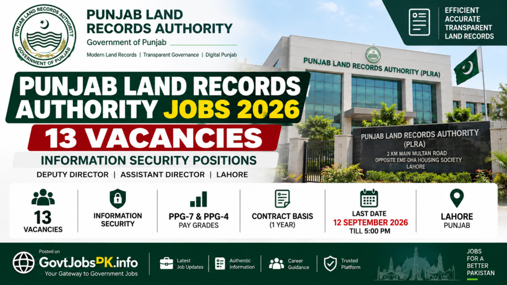 Punjab Land Records Authority Jobs 2026