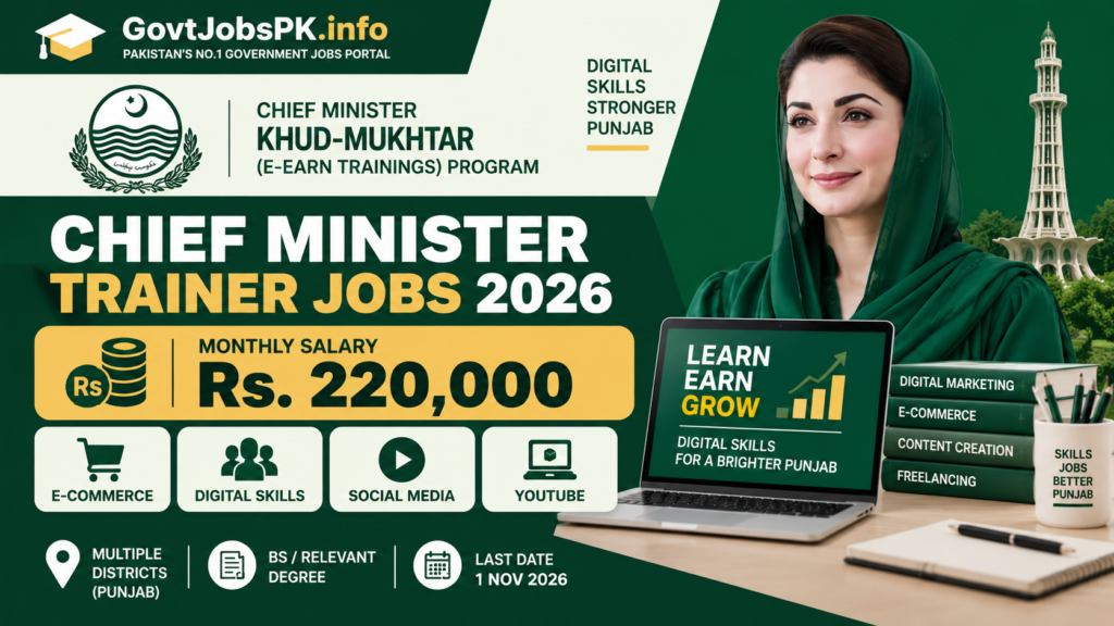 Chief Minister Trainer Jobs 2026