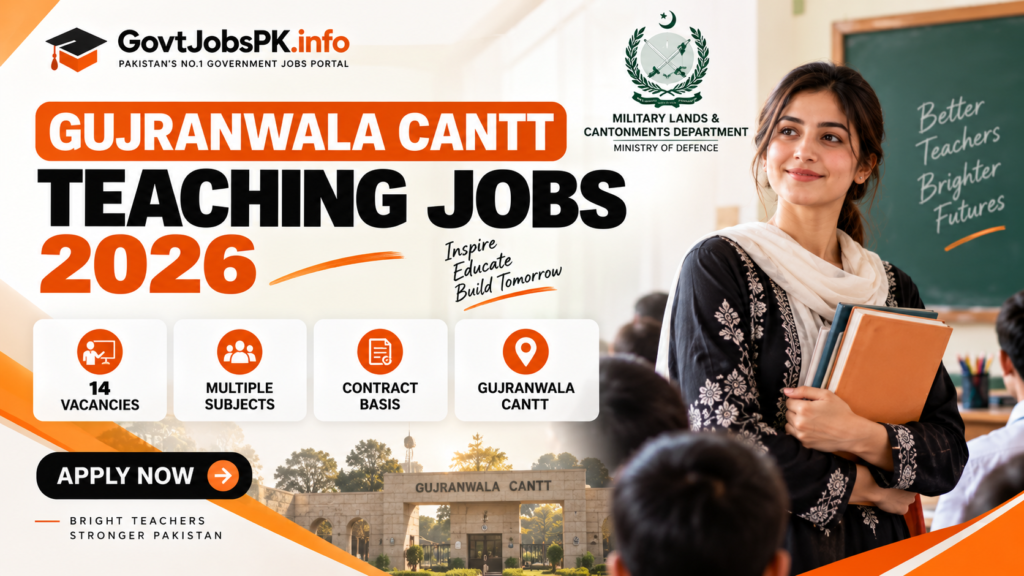 Gujranwala Cantt Teaching Jobs 2026