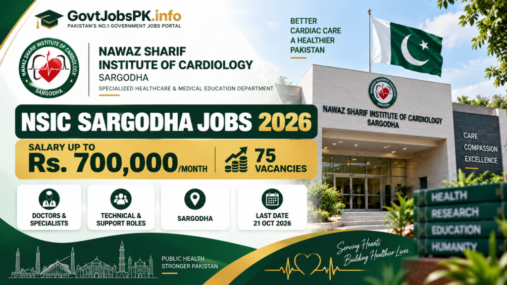 Nawaz Sharif Institute of Cardiology Sargodha Jobs 2026