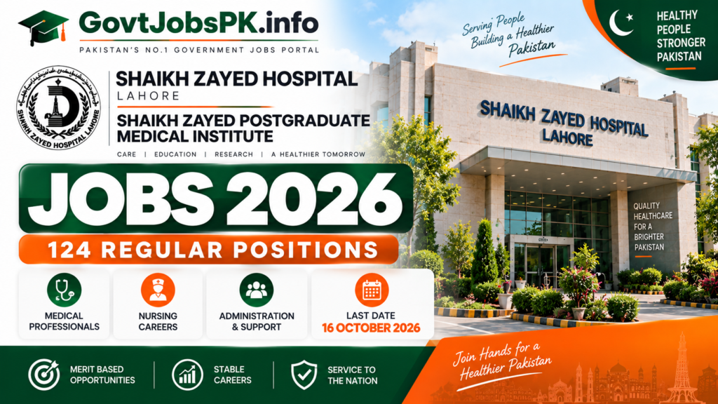 Shaikh Zayed Hospital Lahore Jobs 2026
